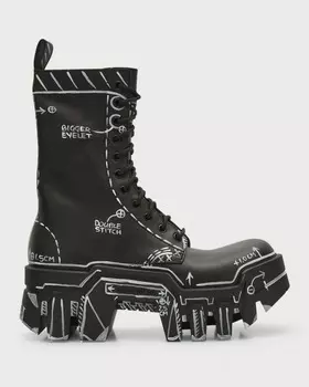Армейские ботинки на шнуровке с узором «бульдозер» Balenciaga