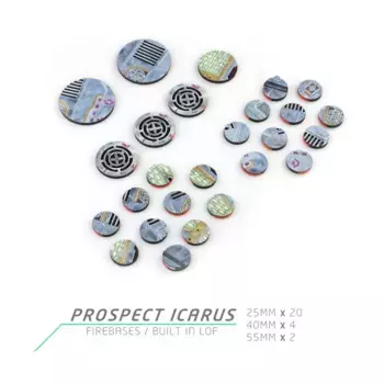 Армейский набор — огневые базы проспекта Икара — флюро-зеленый, Miniature Bases (Battle Kiwi)