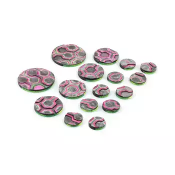 Армейский набор — шестигранные огневые базы L — флюро-зеленый, Miniature Bases (Battle Kiwi)