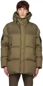 Армейский пуховик цвета хаки Parajumpers
