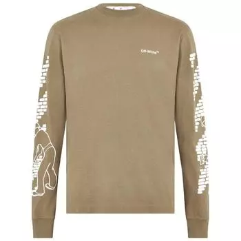 Армейско-зеленая футболка Skate Fit с длинными рукавами и логотипом Bricks Off-White, зеленый