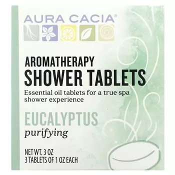 Ароматерапевтические таблетки Aura Cacia для душа эвкалипт, 3 шт