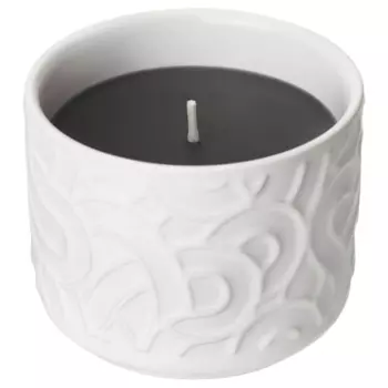 Ароматическая свеча в керамической чаше Ikea Sotronn Red Berries And Vanilla, 25 часов, белый