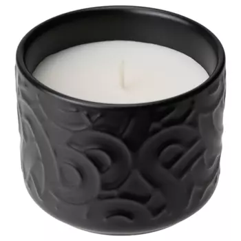 Ароматическая свеча в керамической чаше Ikea Sotronn Matcha Tea And Ginger, 25 часов, черный