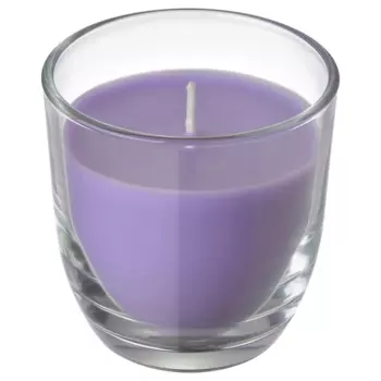 Ароматическая свеча в стекле Ikea Goliattuja Lavender, 20 часов, фиолетовый