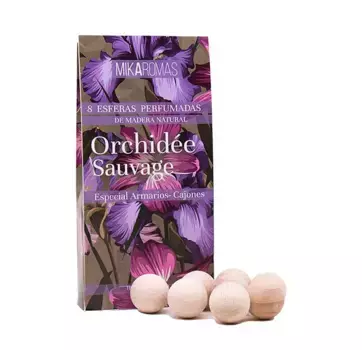 Ароматические деревянные сферы в ящиках/шкафах Orchide Sauvage Mikaromas, 8 UD