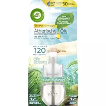 Ароматы жизни, заправка флакона с ароматическим маслом, день на море Air Wick, 19 ml