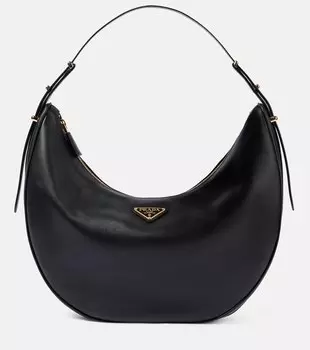 Arque Большая кожаная сумка через плечо Prada, черный