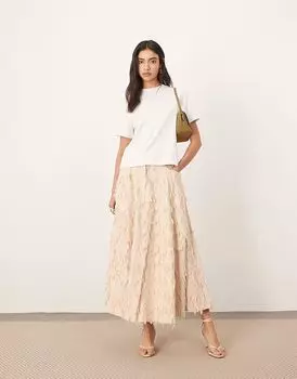 ARRANGE фактурная цветочная юбка миди цвета экрю