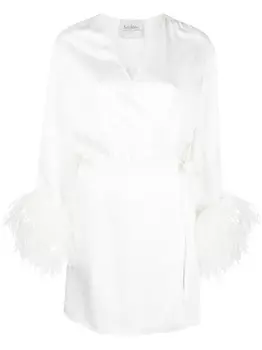 Art Dealer платье мини Iris с перьями, белый