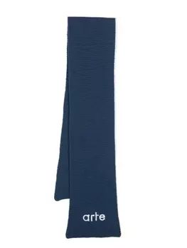 Arte Aaron logo-embroidered scarf, синий