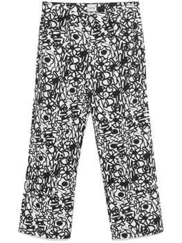 ARTE брюки с цветочным принтом, белый