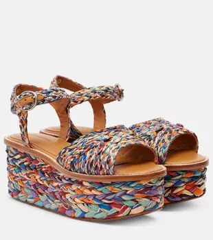 Арти платформенные сандалии из рафии Clergerie, Multi Vif