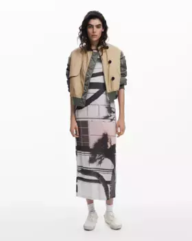 Артистичное миди-платье Desigual, белый