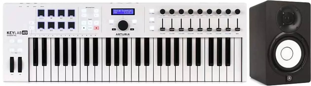 Arturia KeyLab Essential 49 49-клавишный контроллер клавиатуры в комплекте с 5-дюймовым активным студийным монитором Yamaha HS5 Yamaha + Arturia HS5=1 230521=1