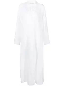 Asceno платье-рубашка макси Lisbon, белый