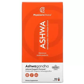 Ашваганда и Экстракт Черного Перца Physician's Choice Ashwa, 90 капсул