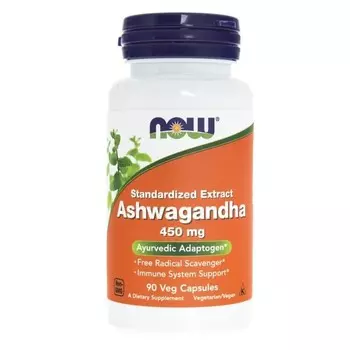 Ashwagandha NOW FOODS, 450 мг, Биологически активная добавка, 90 капсул