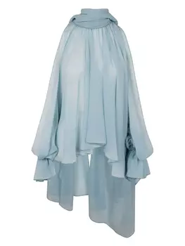 Асимметричная блузка из жоржета Blumarine, синий
