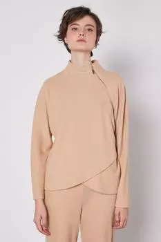 Асимметричная блузка с воротником-молнией Vitrin, бежевый