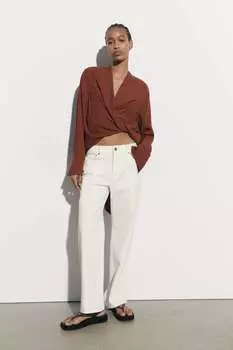 Асимметричная блузка ZARA, красовый