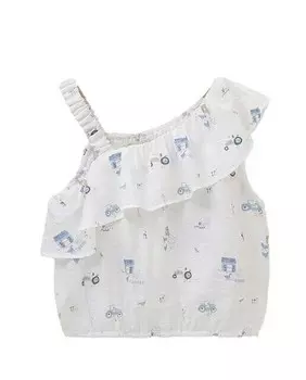 Асимметричная девичья блузка с принтом Dadati, белый