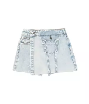 Асимметричная джинсовая мини-юбка GB Little Girls 2T-6X, синий