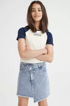 Асимметричная джинсовая юбка H&amp;M