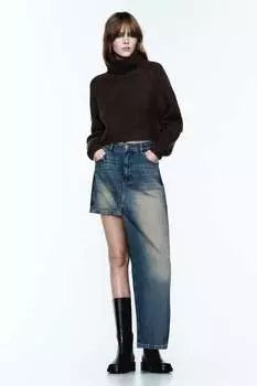 Асимметричная джинсовая юбка z1975 ZARA, синий