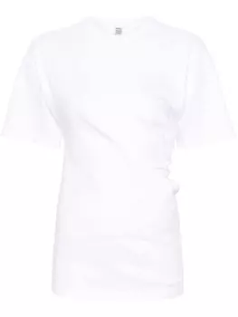 Асимметричная футболка из органического хлопка TOTEME, белый