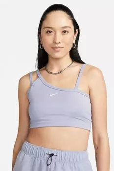 Асимметричная футболка Modern без рукавов короткого кроя Nike, сиреневый