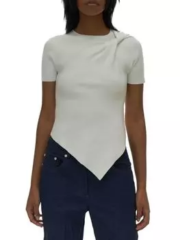 Асимметричная футболка twist Helmut Lang White