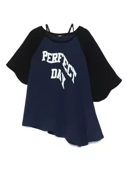 Асимметричная футболка Undercover, синий