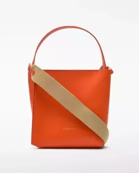 Асимметричная квадратная женская кожаная корзина Adolfo Dominguez, красный