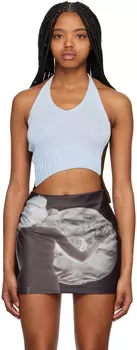 Асимметричная майка сине-коричневого цвета ELLISS