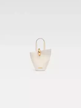 Асимметричная мини-сумка-ведро Ле Бамбола Jacquemus, слоновая кость