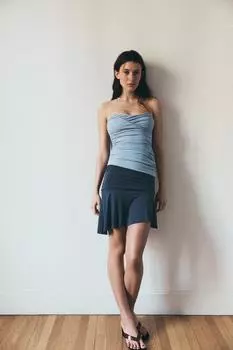 Асимметричная мини-юбка ZARA, синий