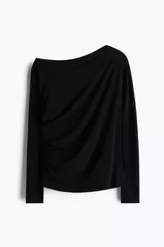 Асимметричная рубашка H&M, черный