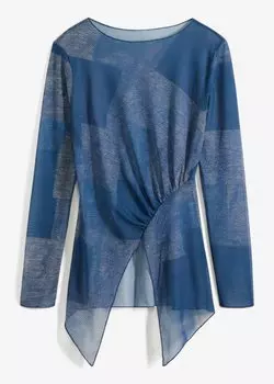 Асимметричная рубашка из сетки Rainbow, синий