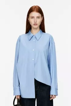 Асимметричная рубашка с запахом Arket, голубой