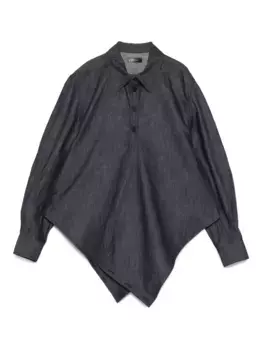 Асимметричная рубашка с застежкой на пуговицы Mugler, синий