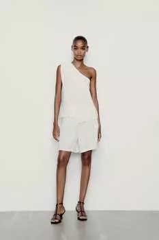 Асимметричная рубашка Zara, белый