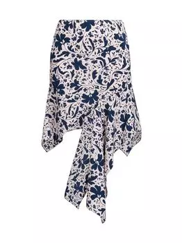 Асимметричная шелковая юбка с принтом Wallflower Stella McCartney, розовый