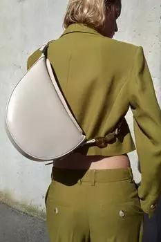 Асимметричная сумка кроссбоди со стразами ZARA, экрю