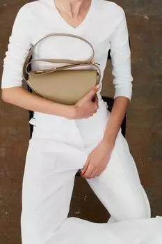 Асимметричная сумка кроссбоди ZARA, бежевый