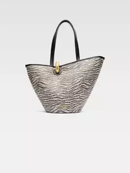 Асимметричная сумка-ведро JACQUEMUS The Bambola, цвет Black & White Zebra