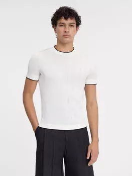Асимметричная трикотажная футболка JACQUEMUS The Tricot t-shirt, белый