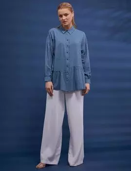 Асимметричная туника Бирюзовый Kayra