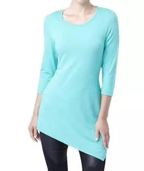 Асимметричная туника с рукавами 3/4 цвета Mint ANGEL