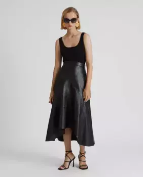 Асимметричная юбка из наппы Simorra, черный